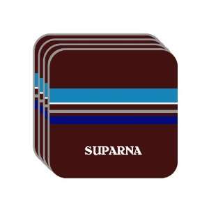 Personal Name Gift   SUPARNA Set of 4 Mini Mousepad Coasters (blue 