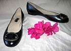TALBOTS womens black ballet style leather flats shoes s