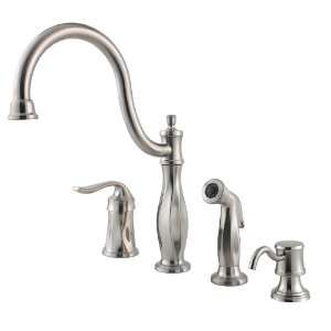 Pfister F0264TWS Cadenza 4 Hole Kitchen Faucet with Soap Dispenser and 
