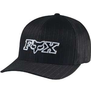 Fox Racing Corpo Mens Flexfit Racewear Hat   Black Pinstripe / 2X 
