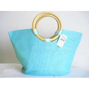 NEW Summer 2012  Woven Straw Wooden Handle 
