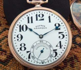 Mens 16 Size 21 Jewel Dueber Hampden RR Chronometer Pocket Watch 