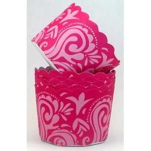  Damask Cupcake Cups   Pink