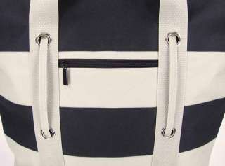  bag tote NAUTICAL striped reusable grocery ZIPPERED summer shopping 