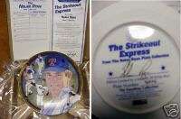 Nolan Ryan The Strikeout Express Coll Plate   Mint Cond  