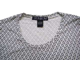 Streetwear VoIcom Stone Dot White L/S Top Shirt Womans Sz L 