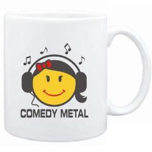  Mug White  Comedy Metal   female smiley  Music Sports 