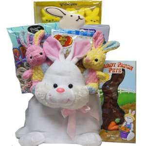  Hippity Hop Plush Easter Bunny Gift Basket of Chocolate 