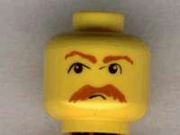 NEW 2 Lego Minifig Head BROWN Bushy MOUSTACHE Eyebrows  