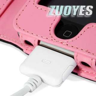 LEATHER CASE WALLET FOR IPHONE 3G 3GS PINK DOT  