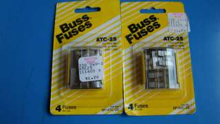 Lot of 2 New 4 Packs, Buss ATC 25 Fuses, 8 Total Fuses  