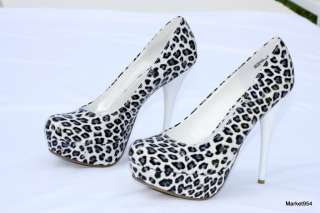   Leopard Heels Bamboo Shoes Stiletto Platform Pumps Sz 10 Animal PRINTS