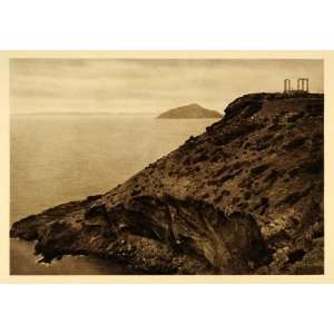 1928 Cape Sounion Sunium Ruins Temple Poseidon Greece   Original 