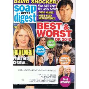 SOAP OPERA DIGEST MAGAZINE 12/14/1010 BEST & WORST OF 2010 Various 