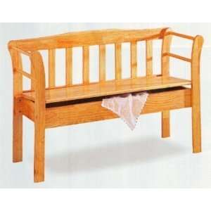  Bench/love Seat Storage All in Natural Wood