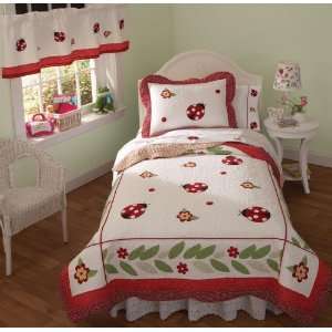  Lady Bug Yard Twin Quilt with Pillow Sham Electronics
