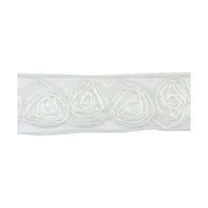   May Arts Sheer Ribbon Rosettes 1 1/2X10 Yards White