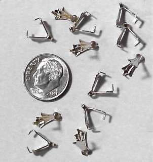 12 STERLING SILVER PLATED JEWELRY PINCH BAILS