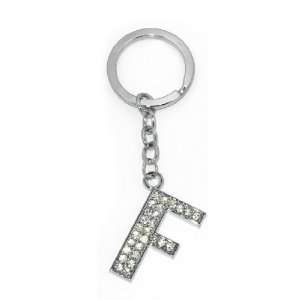  Stainless Steel Letter F Ring Pocket Clip Keychain Key 
