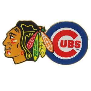  Chicago Cubs and Chicago Blackhawks Lapel Pin Sports 