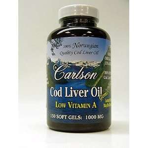  Carlson Labs   Cod Liver Oil Low Vit A Lemon 150 gels 