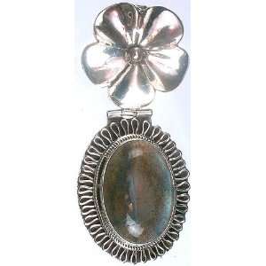   Pendant with Floral Bale   Sterling Silver 
