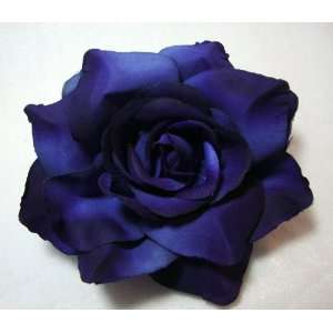  NEW Royal Blue Rose Hair Flower Clip Pin and Pony Tail 