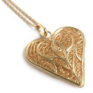  Gold plated necklace, Heart of Lace 19.3 L Jewelry