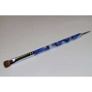 Osaka French Gel Nail Brush + Dotting Tool (White Blue Marble Handle 