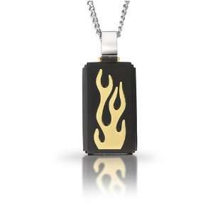  STEL Black Ion Stainless Steel with Yellow Flame Accent 
