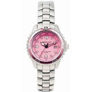  Momentum M1 Dive Watch Stel Strap   Pink Face