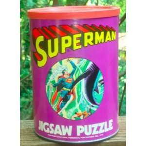  Superman Jigsaw Puzzle in Canister Vintage 1974 