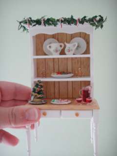   Miniatures ~ Festive Christmas Hutch w/ Christmas Cookies/Candy Canes