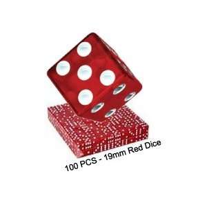 Casino Gaming Dice 100 Pcs   19mm Professional Red Dice