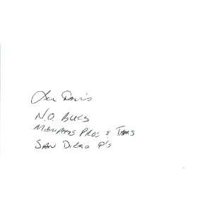 Lee Davis Former ABA Player Authentic Autographed 3x5 Card