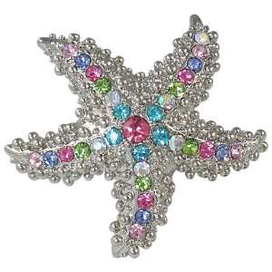  Large Starfish 2 Fashion Statement Ring Embellished with 