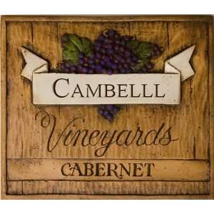  Vineyard Personalized Wine Decor, Cabernet Vineyard plaque 