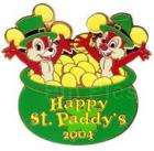Disney DLR Happy St Paddys Chip & Dale Pot of Gold Pin