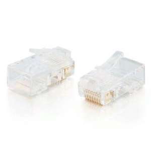  100PK CAT5 MODULAR PLUG FLAT STRANDED RJ45 8X8 CABLE   CABLES/WIRING 