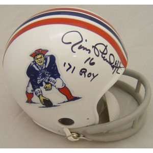  Jim Plunkett Signed New England Patriots Mini Helmet 