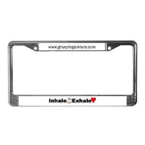  inhale peace exhale love Yoga License Plate Frame by 