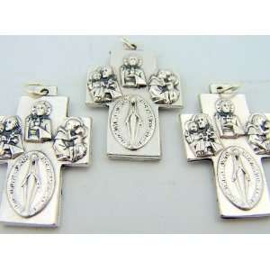 Lot 3 Rosary Part Catholic Crucifix Silver Gild Cross 1 1/4 Scapular 