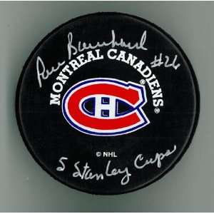   Autographed Hockey Puck w/ 5 Stanley Cups