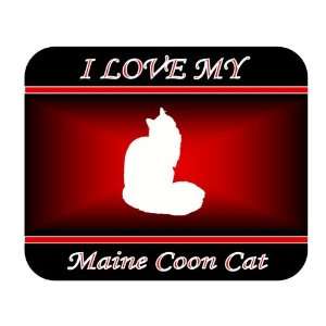  I Love My Maine Coon Cat Mouse Pad   Red Design 