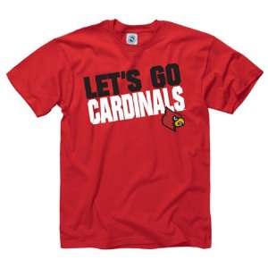 Louisville Cardinals Red Lets Go Cardinals Slogan T 