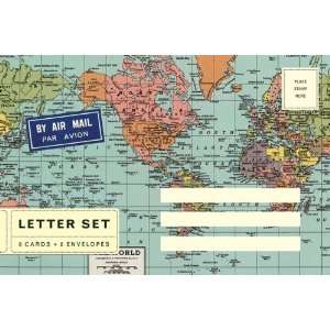  Cavallini & Co. World Map Letter Set