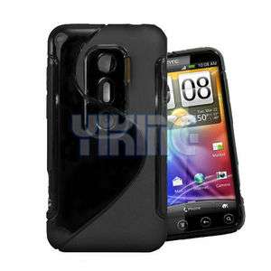 New Black S Curve Gel Case Cover For Sprint HTC EVO 3D Free Postage 