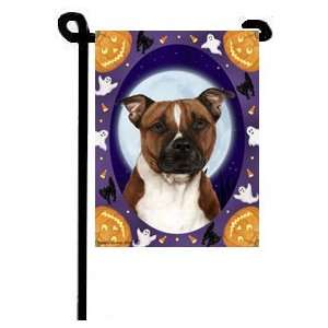  Staffordshire Bull Terrier Halloween Garden Flag 