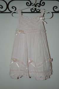 EUC Baby Biscotti Pink Lace Romper Dress Size 24 Months  