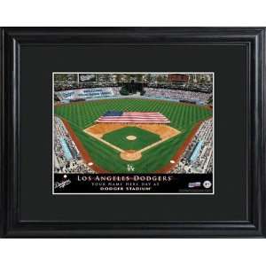  MLB Stadium Print w/Wood Frame   Dodgers Sports 